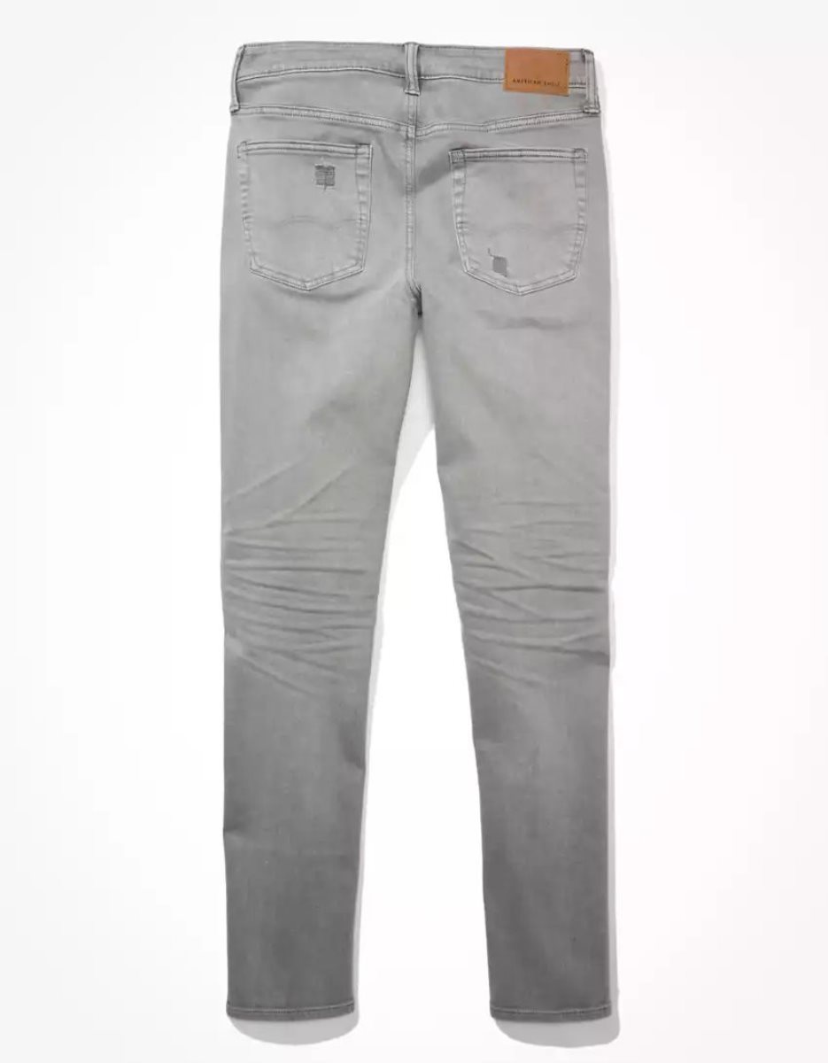 Jean American Eagle AE AirFlexPatched Slim Grise Homme | XGG-61128688